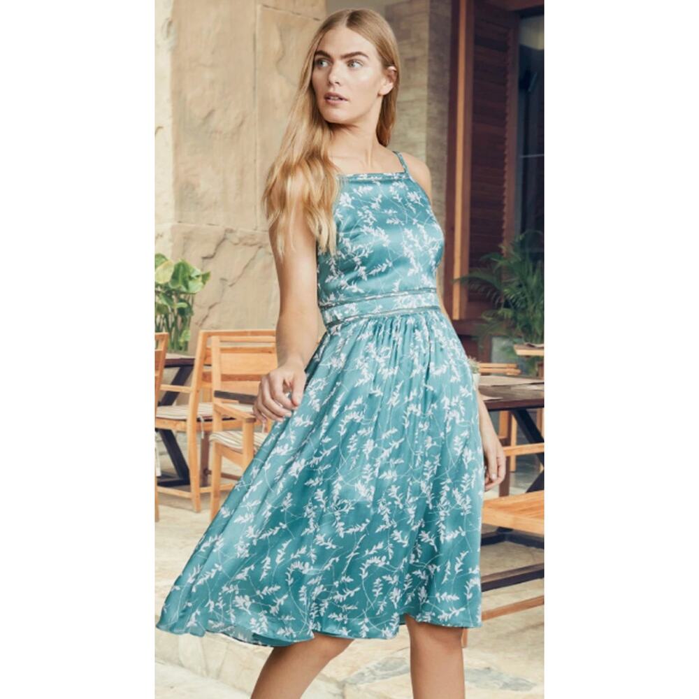 Club Monaco Josefienahh Floral Silk Midi Dress Womens 8